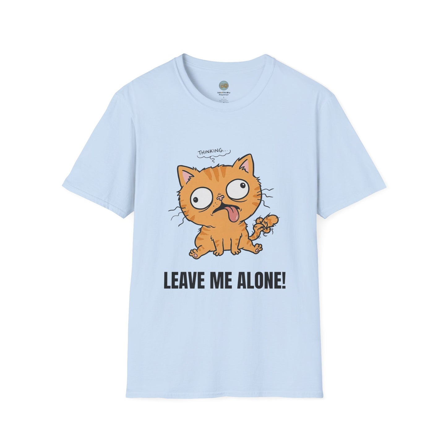 Leave Me Alone Orange Cat T-Shirt | Funny Ginger Cat Meme Slogan Tee | Gildan Softstyle 64000