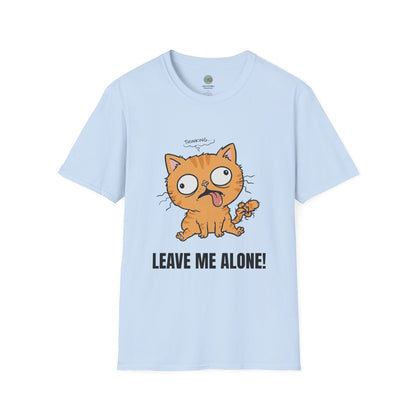 Leave Me Alone Orange Cat T-Shirt | Funny Ginger Cat Meme Slogan Tee | Gildan Softstyle 64000