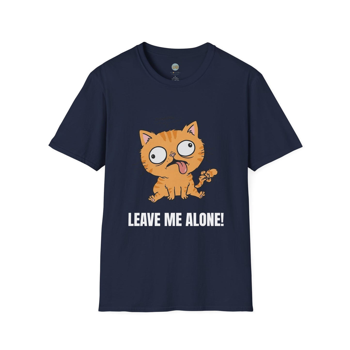 Leave Me Alone Orange Cat T-Shirt | Funny Ginger Cat Meme Slogan Tee | Gildan Softstyle 64000