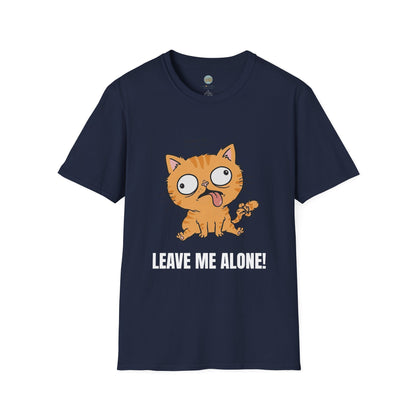 Leave Me Alone Orange Cat T-Shirt | Funny Ginger Cat Meme Slogan Tee | Gildan Softstyle 64000