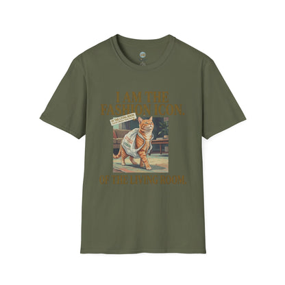 I Am The Fashion Icon Of The Living Room T-Shirt | Orange Cat in Plastic Bag | Gildan Softstyle 64000