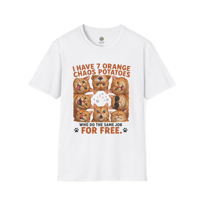 I Have 7 Orange Chaos Potatoes T-Shirt | Orange Cat Squad | Gildan Softstyle 64000