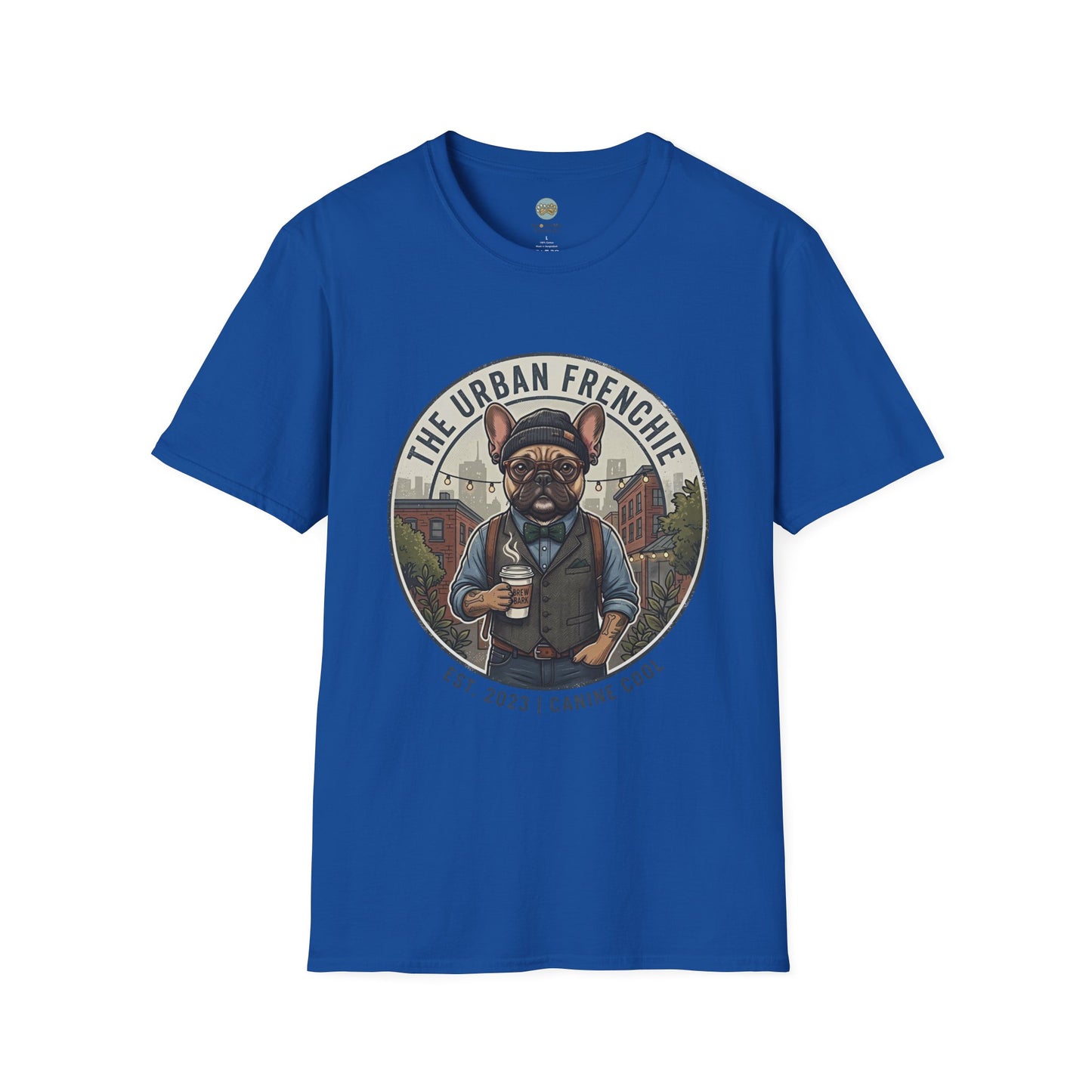 The Urban Frenchie T-Shirt | French Bulldog in City Attire | Gildan Softstyle 64000 Premium Tee