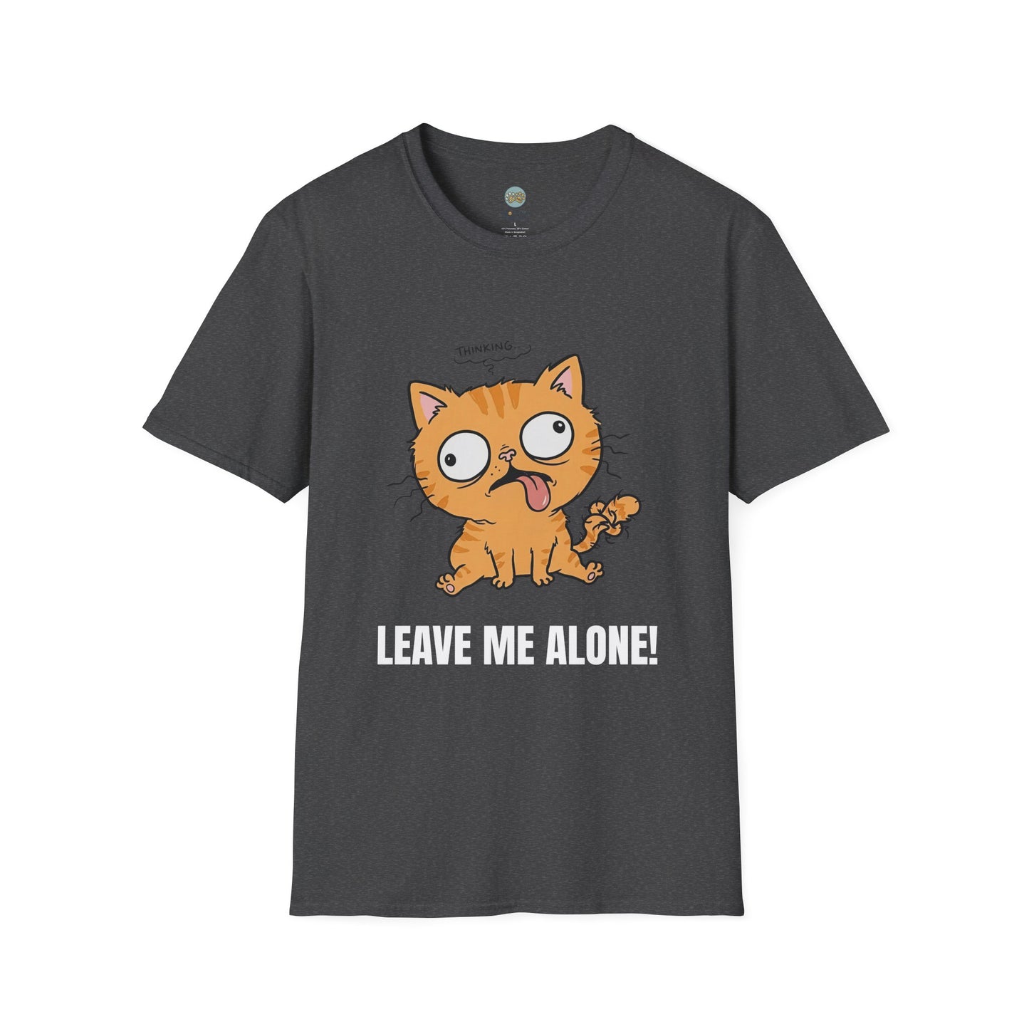 Leave Me Alone Orange Cat T-Shirt | Funny Ginger Cat Meme Slogan Tee | Gildan Softstyle 64000