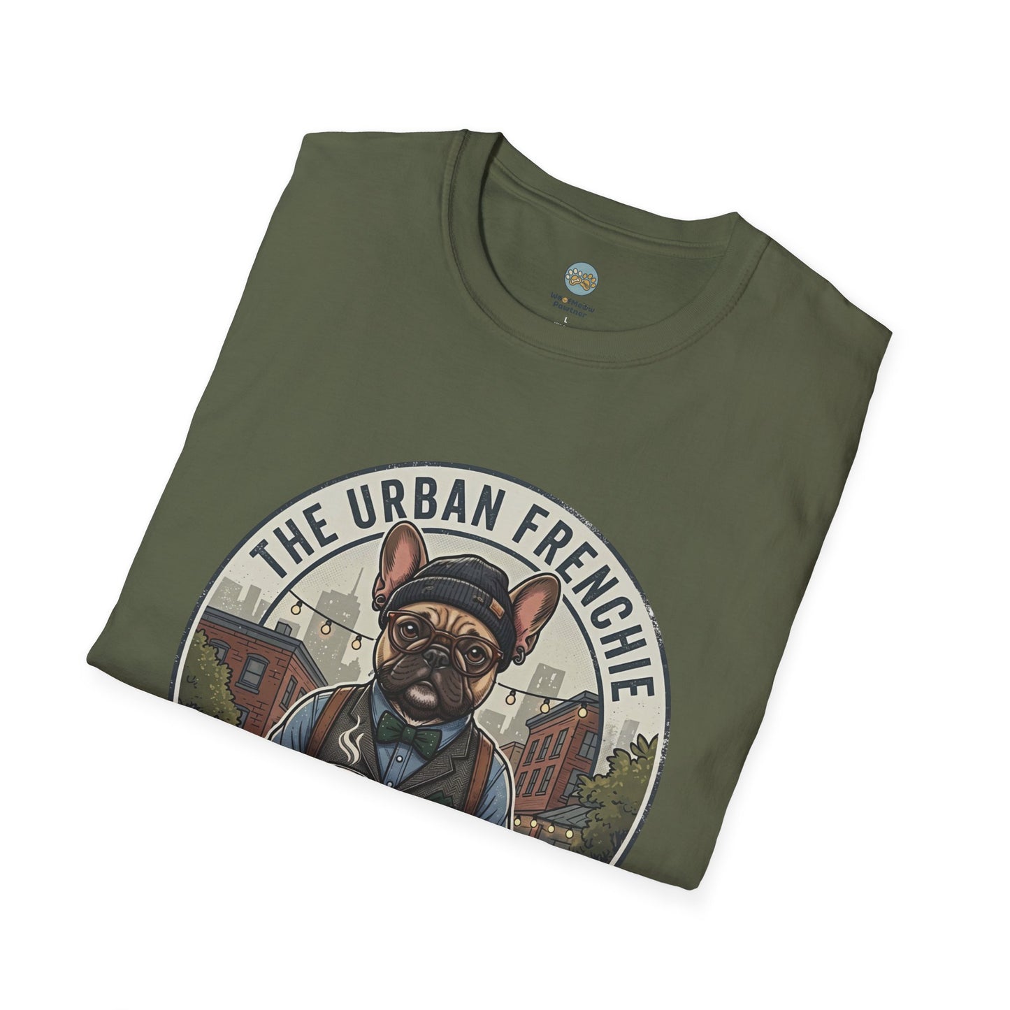 The Urban Frenchie T-Shirt | French Bulldog in City Attire | Gildan Softstyle 64000 Premium Tee