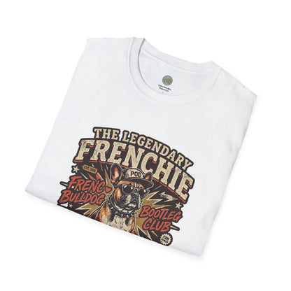 The Legendary Frenchie Vintage Bootleg T-Shirt | French Bulldog Bad to the Bone | Gildan Softstyle 64000 Premium Tee