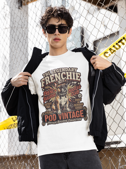 The Legendary Frenchie Vintage Bootleg T-Shirt | French Bulldog Bad to the Bone | Gildan Softstyle 64000 Premium Tee