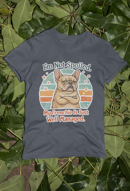 French Bulldog Gym T-Shirt | Smol But Strong - Frenchie Lifting Weights Retro Gym Vibe Design | Gildan Softstyle 64000 Premium Tee