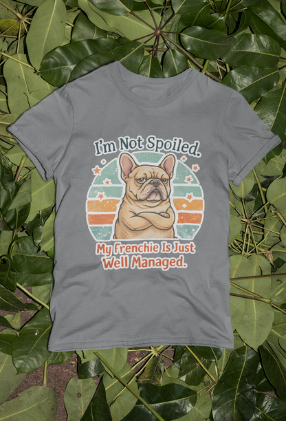 French Bulldog Gym T-Shirt | Smol But Strong - Frenchie Lifting Weights Retro Gym Vibe Design | Gildan Softstyle 64000 Premium Tee