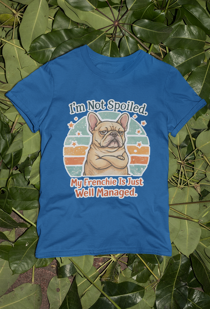 French Bulldog Gym T-Shirt | Smol But Strong - Frenchie Lifting Weights Retro Gym Vibe Design | Gildan Softstyle 64000 Premium Tee