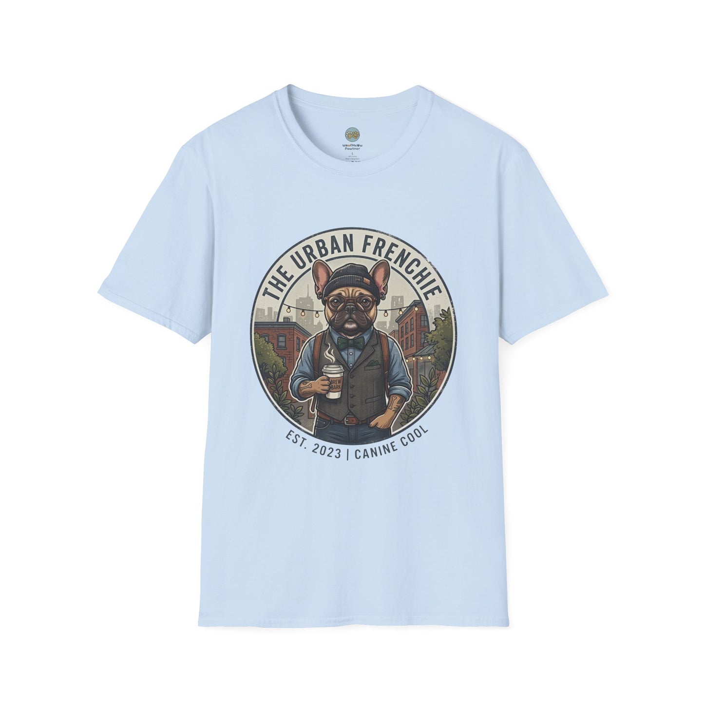 The Urban Frenchie T-Shirt | French Bulldog in City Attire | Gildan Softstyle 64000 Premium Tee