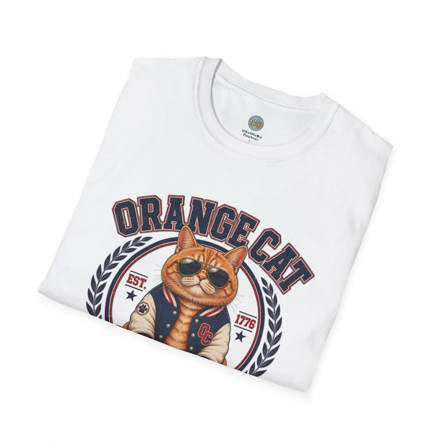 Orange Cat Freedom Club T-Shirt | One Brain Cell No Rude All Freedom | Gildan Softstyle 64000