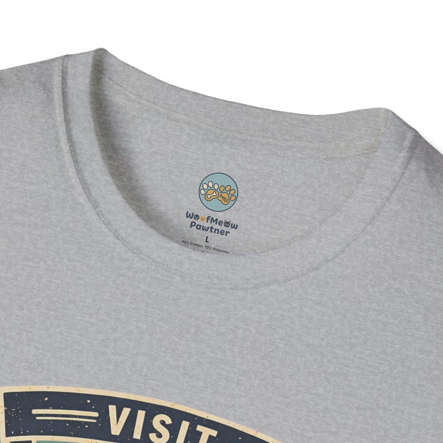 French Bulldog National Park T-Shirt | Vintage Badge Design with Mountains and Sunset for Dog Lovers | Gildan Softstyle 64000 Premium Tee