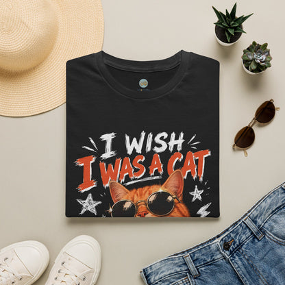 I Wish I Was A Cat T-Shirt | No Work No School Just Meow Meow | Gildan Softstyle 64000