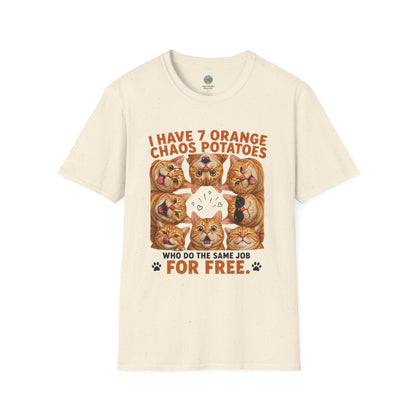 I Have 7 Orange Chaos Potatoes T-Shirt | Orange Cat Squad | Gildan Softstyle 64000