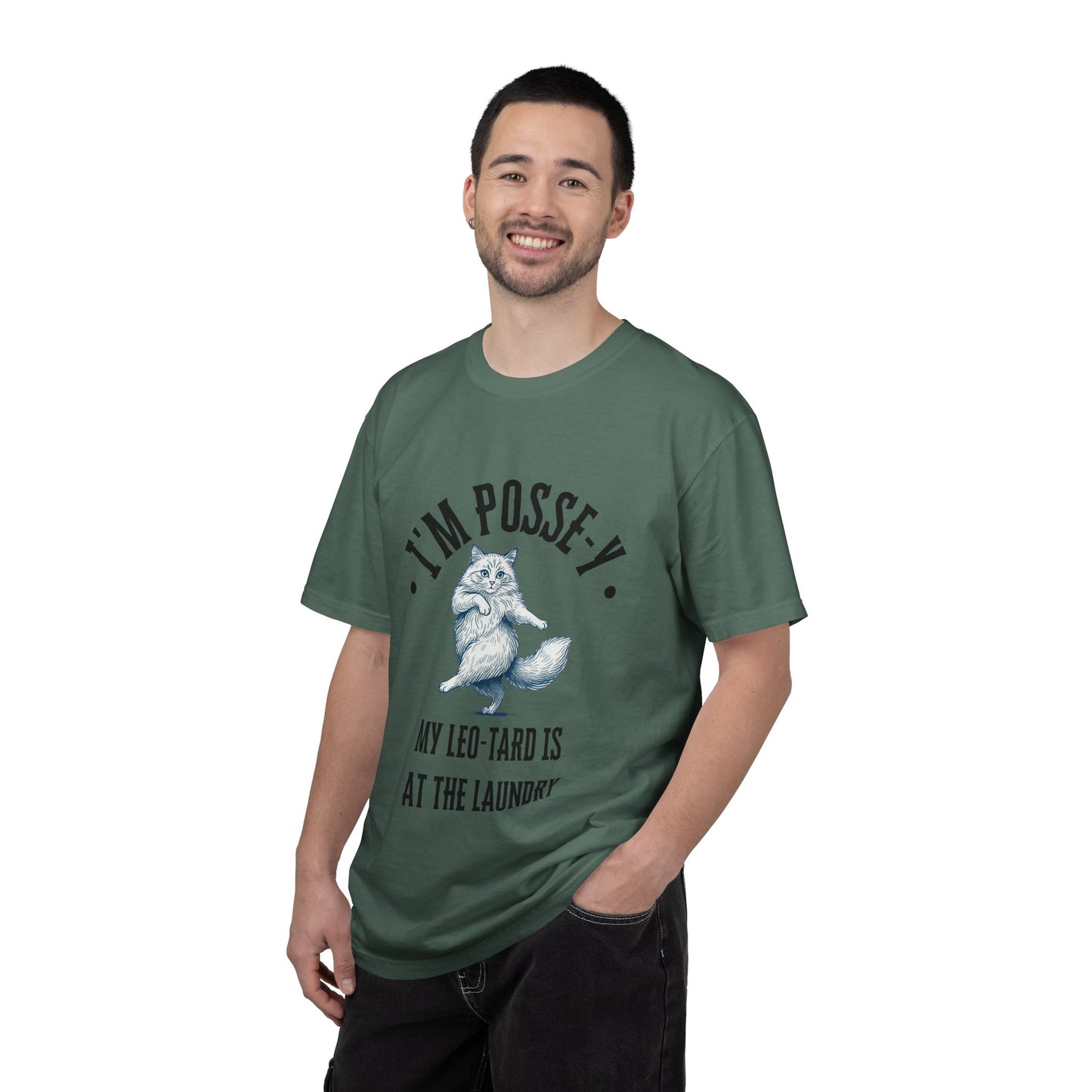 Comfort Colors 1717 I'm Posse-y My Leo-tard is at The Laundry T-Shirt | Heavyweight Garment-Dyed Cotton | Funny Dance Humor