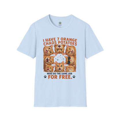 I Have 7 Orange Chaos Potatoes T-Shirt | Orange Cat Squad | Gildan Softstyle 64000