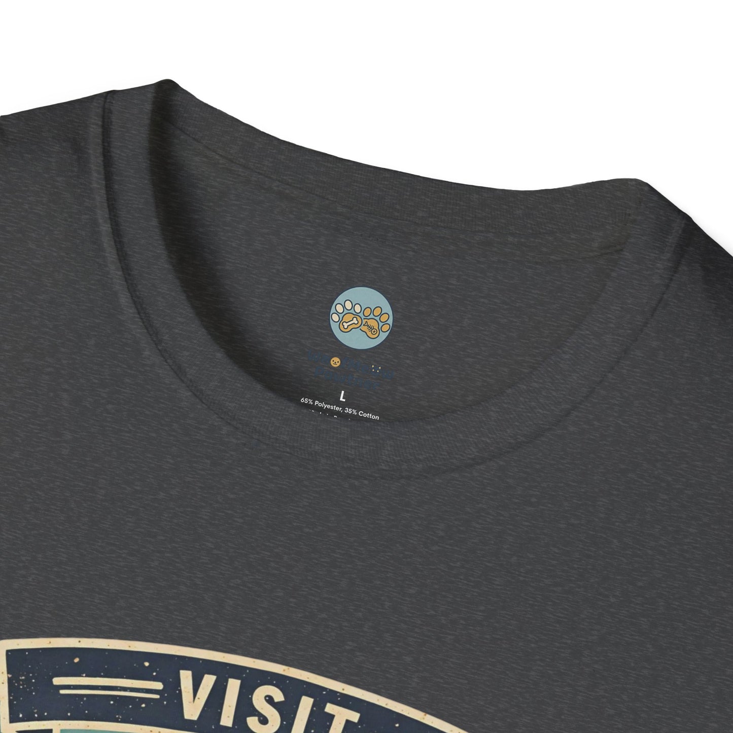 French Bulldog National Park T-Shirt | Vintage Badge Design with Mountains and Sunset for Dog Lovers | Gildan Softstyle 64000 Premium Tee