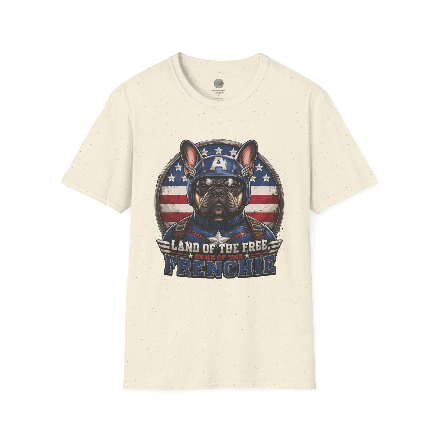 Land of the Free Home of the Frenchie T-Shirt | 4th of July French Bulldog | Gildan Softstyle 64000