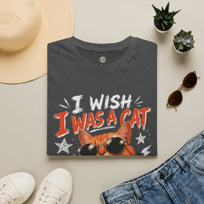I Wish I Was A Cat T-Shirt | No Work No School Just Meow Meow | Gildan Softstyle 64000