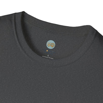 Cat Coffee Review T-Shirt — Relaxed Cat with Headphones & 5-Star Latte Tee | Gildan Softstyle 64000 Premium Tee