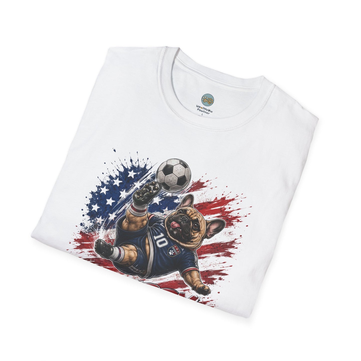 Chubby But Deadly Soccer 2026 T-Shirt | French Bulldog Goalkeeper World Cup | Gildan Softstyle 64000