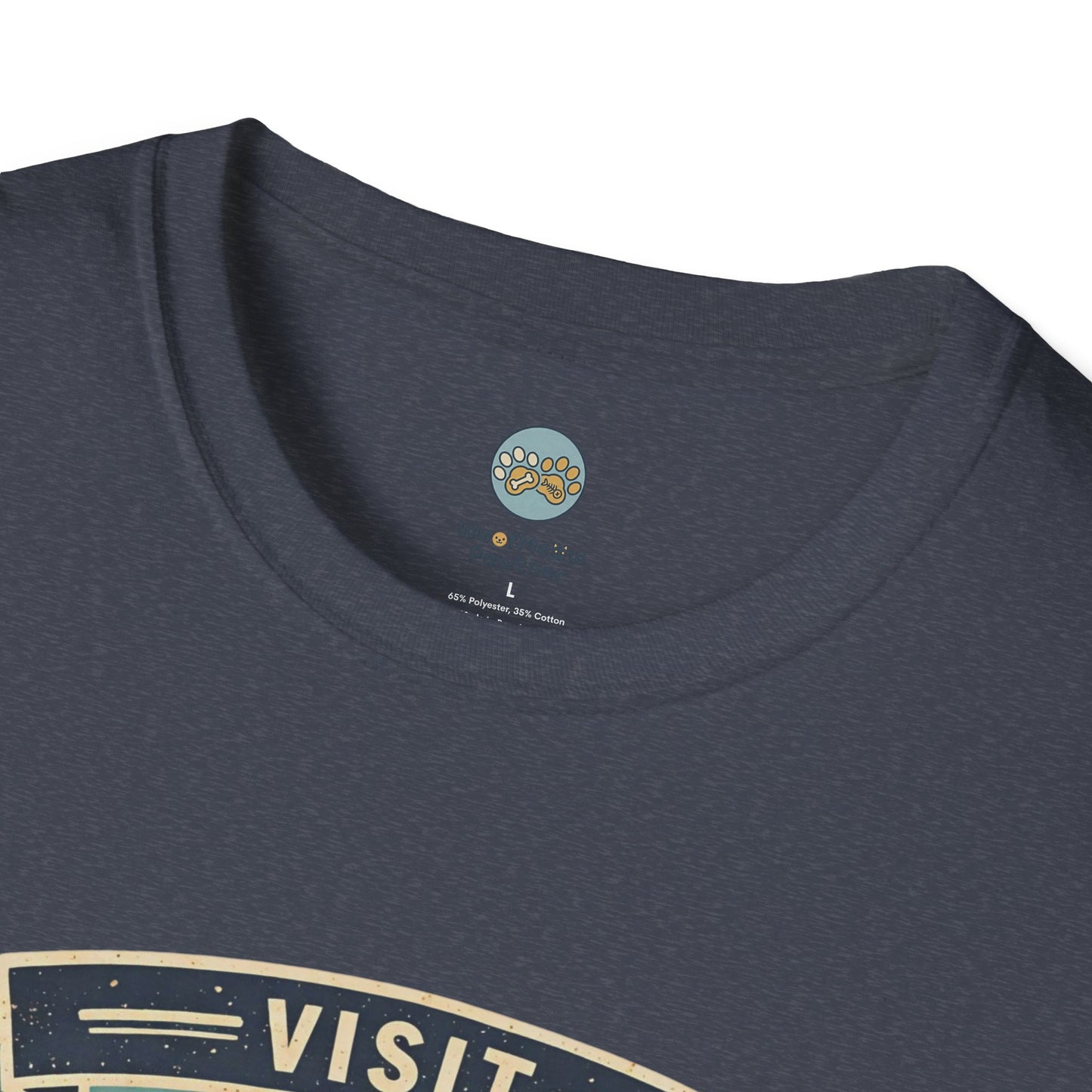 French Bulldog National Park T-Shirt | Vintage Badge Design with Mountains and Sunset for Dog Lovers | Gildan Softstyle 64000 Premium Tee