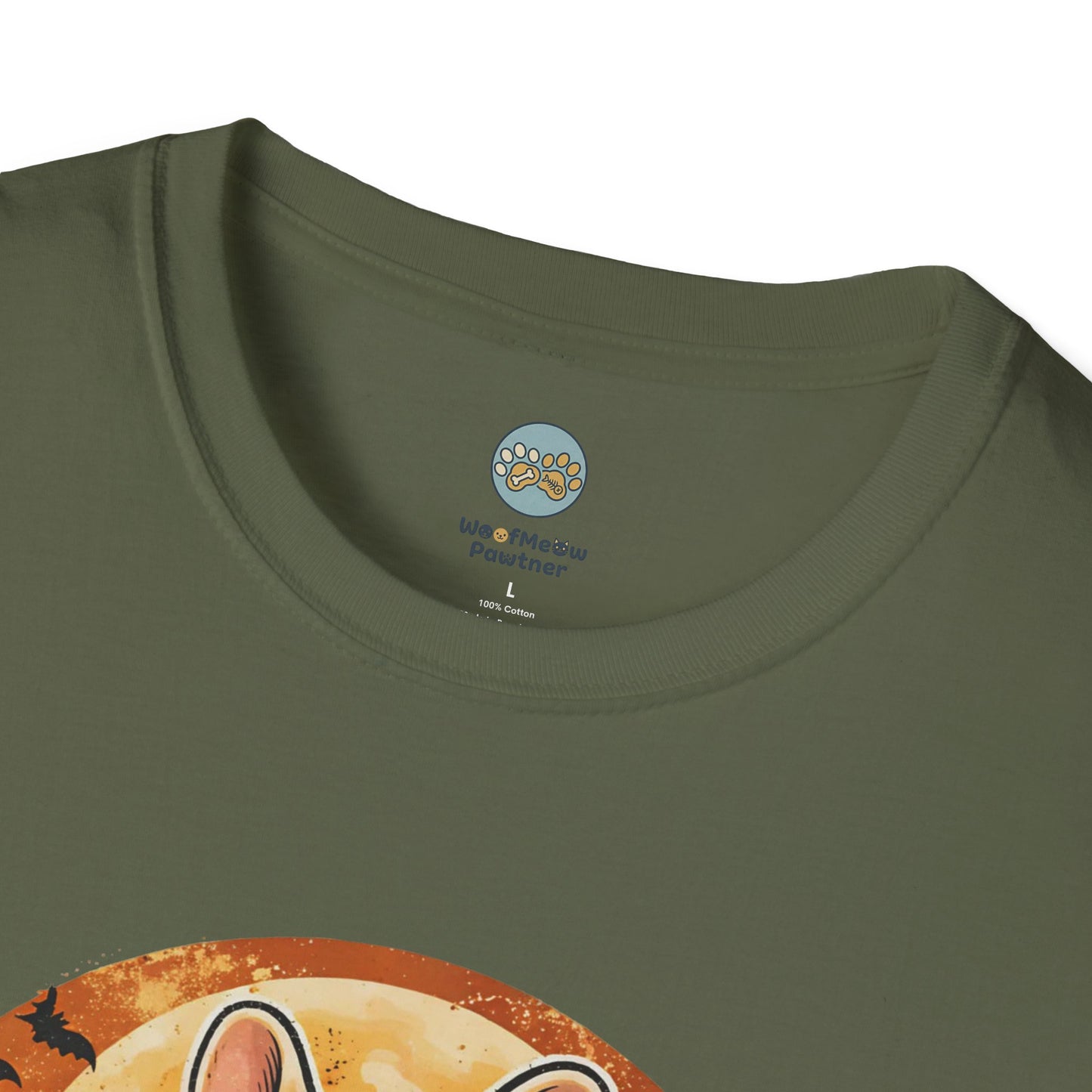 French Bulldog - Too Cute To Spook Halloween T-Shirt | Frenchie in Ghost Costume | Gildan Softstyle 64000 Premium Tee