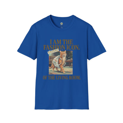 I Am The Fashion Icon Of The Living Room T-Shirt | Orange Cat in Plastic Bag | Gildan Softstyle 64000