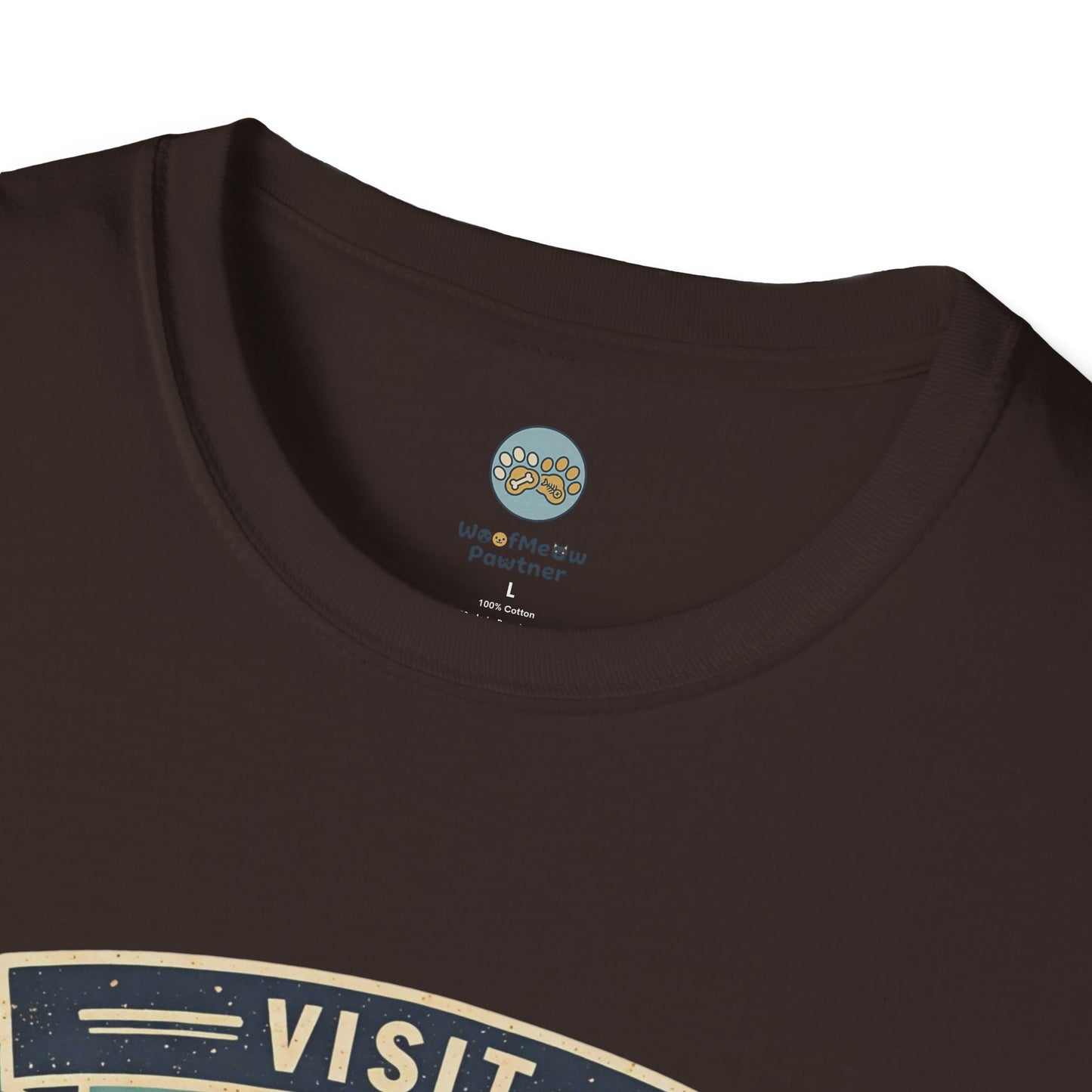 French Bulldog National Park T-Shirt | Vintage Badge Design with Mountains and Sunset for Dog Lovers | Gildan Softstyle 64000 Premium Tee