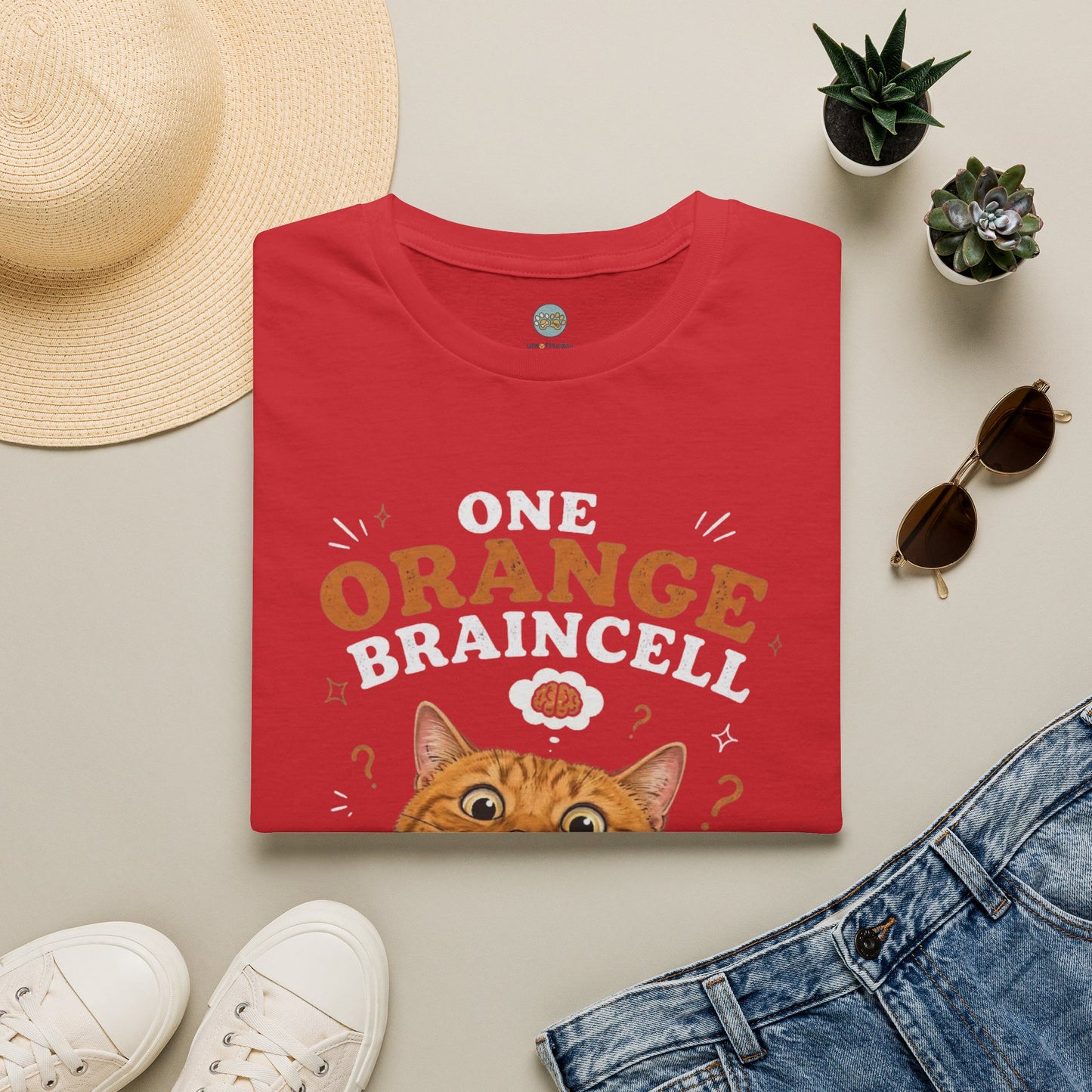 One Orange Braincell Waiting For My Turn T-Shirt | Orange Cat Meme | Gildan Softstyle 64000